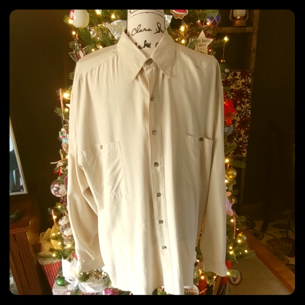 100% Silk mens dress shirt